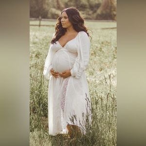 IVORY Free People Southwest Lace Maxi Dress - Size Small